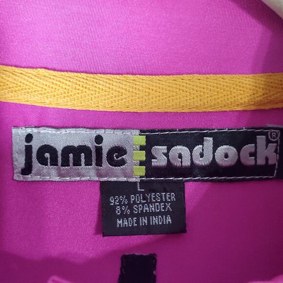 Jamie Sadock Womens Pink Black Gray Colorblock Sleeveless Golf Polo Size Large - Picture 3 of 7